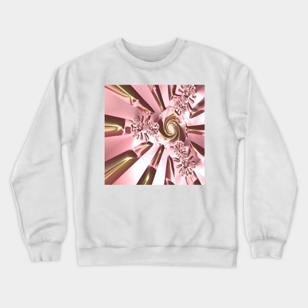 Rose gold fractal Crewneck Sweatshirt by CreaKat